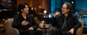 音楽ラウンジで語らう福山雅治とリリー・フランキー
